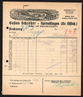 Rechnung Sprendlingen /Offbch. 1938, Gustav Schröder, Gelee- Und Zuckerwarenfabrik, Die Fabrik Mit Gleisanlage  - Autres & Non Classés