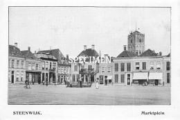 Prent - Marktplein - Steenwijk  - 8.5x12.5 Cm - Steenwijk