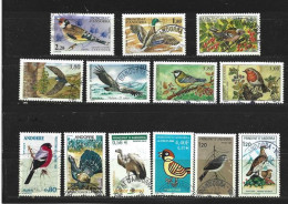 Oiseaux, Passereaux De L'Andorre.  13 Timbres Oblitérés Différents, 1 ère Qualité - Other & Unclassified