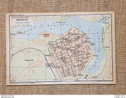 Pianta O Piantina Del 1926 La Città Di Brindisi Puglia T.C.I. - Cartes Géographiques