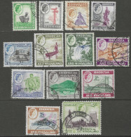 Rhodesia & Nyasaland. 1959-62 QEII. 13 Used Values To 5/-. SG 18 Etc. M5060 - Rhodesia & Nyasaland (1954-1963)