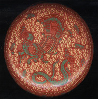 Antique Burma  Royalty 8-piece Hand-painted, Hand Etched Coaster Set Intricate Work Ca 1900 - Asian Art