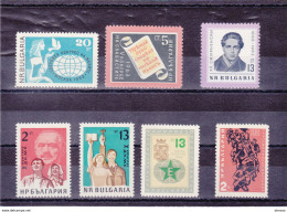 BULGARIE 1963  Yvert 1182-1183 + 1192-1193 + 1205-1207, Michel 1375-1376 + 1386-1387 + 1404-1406  NEUF** MNH - Unused Stamps