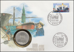 Numisbrief Hamburger Hafen, 10 DM / 60 Pf., ESST Bonn 5.5.1989 - Numisbriefe