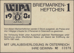 Briefmarkenheftchen 1 Zur WIPA 1981 Urlaubsverlosung, Mit 4mal 1635 Gestempelt - Markenheftchen