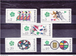 BULGARIE 1968  Festival De La Jeunesse, Danse, Course,colombe, Timbre  Yvert 1578-1582 NEUF** MNH Cote 5 Euros - Unused Stamps