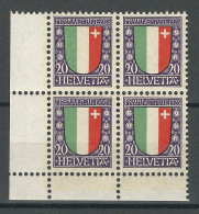 SBK J27, Mi 187 Viererblock ** MNH - Neufs