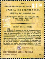 252490 MNH ARGENTINA 2010 BICENTENARIO DE LA Iª APARICION DEL SEMANARIO LA GAZETA DE BUENOS AIRES - Ongebruikt