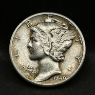 1 MERCURY DIME 10 CENTS ARGENT 1940 PHILADELPHIE USA / SILVER - 1916-1945: Mercury (Mercure)