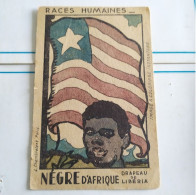 Pub Ancienne Phosphatine Cacao - Races Humaines, Nègre D'Afrique, Drapeau De Libéria - Illustration L. Chambrelent Paris - Chocolat