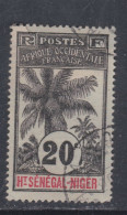 Haut-Sénégal N° 7 O  Type  Palmiers  : 20 C. Noir Sur Bleu-gris  Sur Azuré  Obliotération Moyenne Sinon TB - Autres & Non Classés