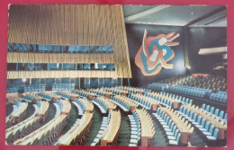 Uncirculated Postcard - USA - NY, NEW YORK CITY - UNITED NATIONS, GENERAL ASSEMBLY HALL - Piazze