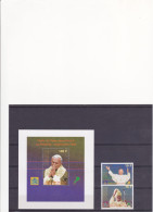 Rwanda 1990 COB BL107+ 1377/8 - Visite Du Pape Jean-Paul II / Bezoek Van Paus Johannes Paulus II- MNH-postfris-neuf - Unused Stamps