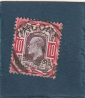 ///   ANGLETERRE ///    N° 116 ------   10 Pence Rouge Et Brun/violet  Côte 65€ - Usados