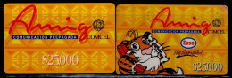TT104-COLOMBIA PREPAID CARDS - 1999/2000- USED - AMIGO - $ 25.000- 2 DIFFERENT - Colombie