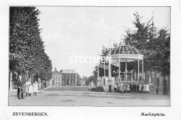 Prent - Marktplein - Zevenbergen   - 8.5x12.5 Cm - Zevenbergen