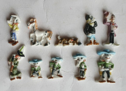 SERIE DE 10 FEVES Alcara 1996 PLATES EN RELIEF LUCKY LUKE -  Feve - Strip