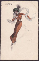 CPA Naillod Charles Art Nouveau Femme Girl Woman érotisme éros Circulé Mode Chapeau Skating Patins à Roulettes - Naillod