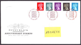 Great Britain 1990 - 150th Anniversary Penny Black, Queen Victoria, Elizabeth, First Day Cover - FDC - 1981-1990 Em. Décimales