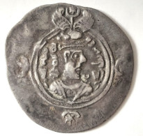 SASANIAN KINGS. Khosrau II. 591-628 AD. AR Silver  Drachm  Year 6 Mint WH - Orientales