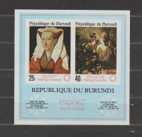 Burundi 1967 Exhibition Of Paintings Montreal S/S Imperforate/ND MNH/** - Blocks & Sheetlets