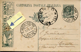 X0560 Italia,stationery Card Circuled 1920 With Advertising Hotel Roma Fratelli Occhiena Torino - Stamped Stationery