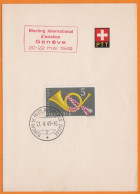 Meeting International D'aviation GENEVE 20-22 Mai 1949 Sur Feuillet   Vierge   Le 21 V 1949   Blason   PTT - Autres & Non Classés