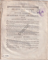 Brabant - Staeten Van Brabant 1787 - Opsomming Van Geestelijken, Adel, Ambachten In Antwerpen, Leuven, Brussel  (V3117) - Vecchi