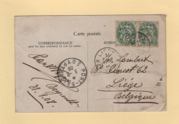 Type Blanc - Levant - Beyrouth - Syrie - 1908 - Destination Belgique Via Port Said - Lettres & Documents