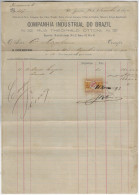 1893 Industrial Company Of Brazil Invoice Issued In Rio De Janeiro National Treasury Tax Stamp 200 Réis - Lettres & Documents