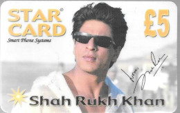 CARTE-PREPAYEE-GB-STARCARD-5£-ACTEUR INDIEN SRK-SHAH RUKH KHAN-Gratté-TBE - Cinéma