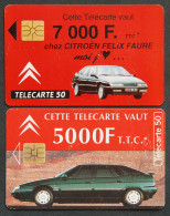 Télécartes CITROEN Felix Faure Achat Voiture XM Paris Lyon Ecully 1992 1994 Remise 7000F 50U Régie France Télécom - Sin Clasificación