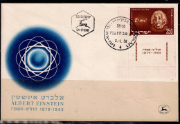 ISRAEL 1956 FDC ALBERT EINSTEIN VF!! - FDC