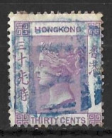 HONG KONG....QUEEN VICTORIA...(1837-01..)..." 1863..".....30c......YOKOHAMA POSTMARK.....SGZ40......VFU..... - Oblitérés