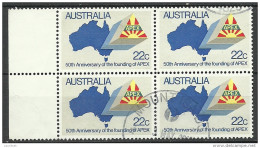 AUSTRALIA AUSTRALIEN APEX As 4-block O - Used Stamps