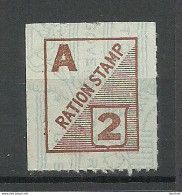 USA Ration Stamp Vignette, Unused - Non Classés