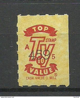 USA Vignettes Cash Value 1 Mill Profit Stamp TV  MNH - Non Classés