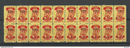 USA Vignettes Cash Value 1 Mill Profit Stamp TV As 20-block MNH - Unclassified