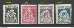 ROMANIA ROMANA 1921 Asistenta Sociala Charity Charite Wohlfahrt Krankenpflege Tax Steuermarken, 4 Stamps, Unused MNH/(*) - Neufs