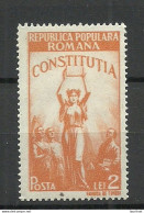 ROMANIA Rumänien 1948 Michel 1119 * - Unused Stamps