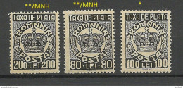 ROMANIA Rumänien 1946 Michel 77 & 80 - 81 MNH/MH Portomarken Postage Due - Parcel Post