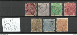 ROMANIA Rumänien 1890/91 Michel 83 - 89 O Hartes Glasiges Papier - Gebraucht