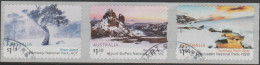 AUSTRALIA - DIE-CUT-USED 2020 $3.30 Australian Alps Strip Of Three Backing Attached - Oblitérés