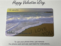 Mint USA UNITED STATES America Prepaid Telecard Phonecard, STS Happy Valentine’s, Set Of 1 Mint Card With Greeting Card - Autres & Non Classés