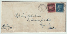 GB / England - 1866 SG 43/4 (unidentified Plate) & SG45 (pl.9 - CE) On Wrapper From BRIGHTON To LONDON - Storia Postale