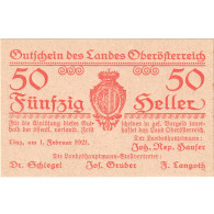 Autriche, Oberösterreich O.Ö. Land, 50 Heller, N.D, 1921, 1921-02-01, NEUF - Autriche