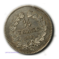 Louis Philippe Ier - 1/4 Franc 1845 B Rouen Splendide, Lartdesgents - Altri & Non Classificati