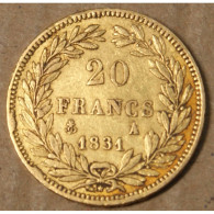 France LOUIS PHILIPPE Ier 20 Francs Or 1831 A (Fautée : Coin ébréché) , Lartdesgents.fr - Altri & Non Classificati
