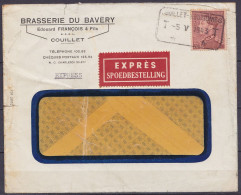 Env. "Brasserie Du Bavéry" En Exprès Affr. N°531 Càd ChdF [COUILLET-MONTIGNIES /-5 V 1943] - 1936-51 Poortman