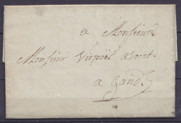 L. Datée 26 Novembre 1792 De POUCQUES (Poeke Aalter) Pour GAND - 1790-1794 (Révol. Autrich. Et Invas. Franç.)